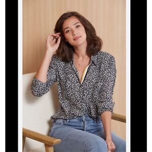 Peyton Jensen Evereve House Brand Leopard Button Up, S